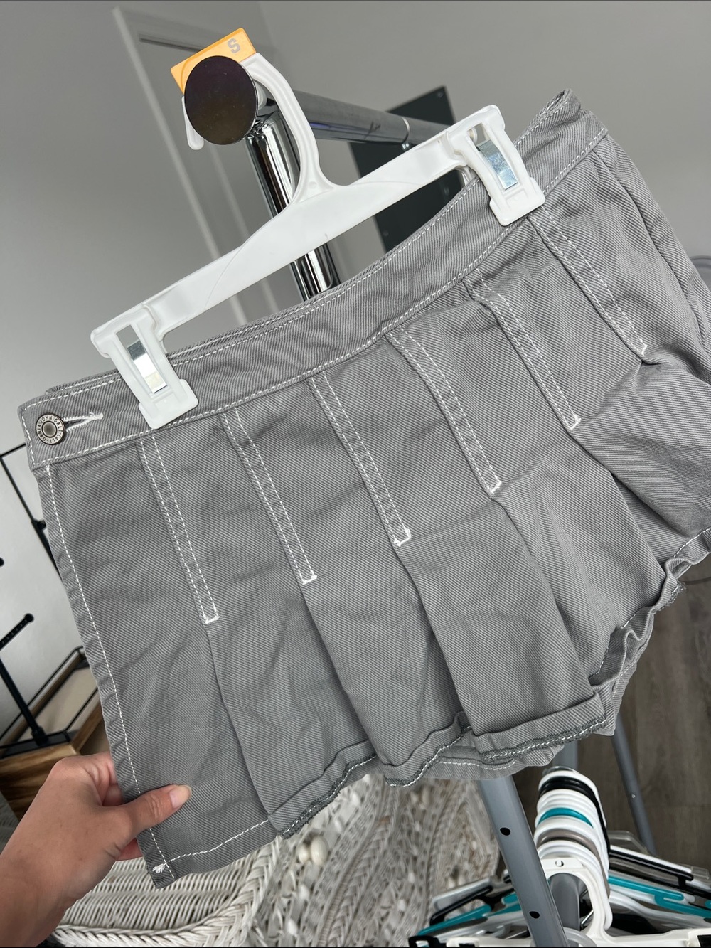Brandy Melville denim pleated mini skort